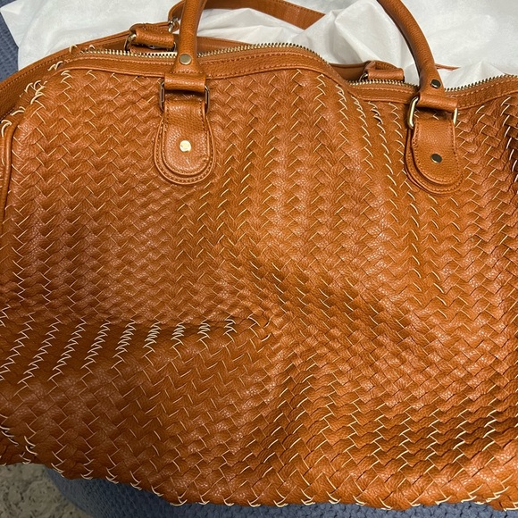 Deux Lux woven leather weekender bag - Picture 3 of 9